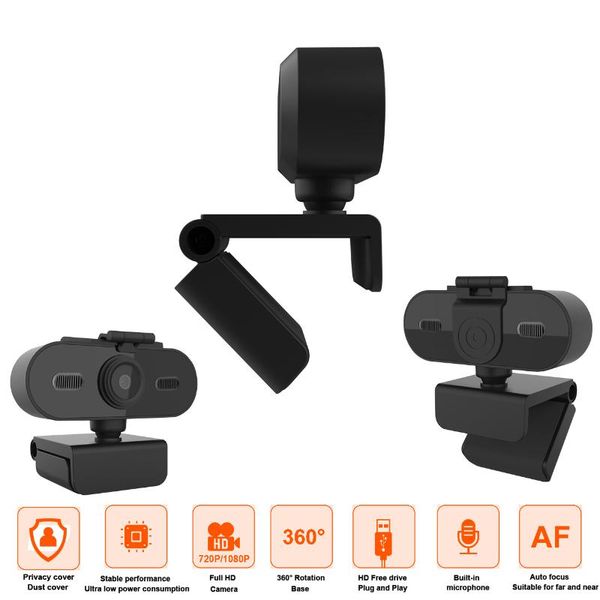 webcams webcam 1080p 60fps autofocus usb web camera mini with microphone for pc mac lapplug rotatable